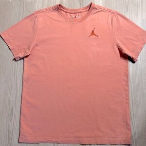 Air Jordan Embroidered Jumpman Logo - Peach Short Sleeve Tee
